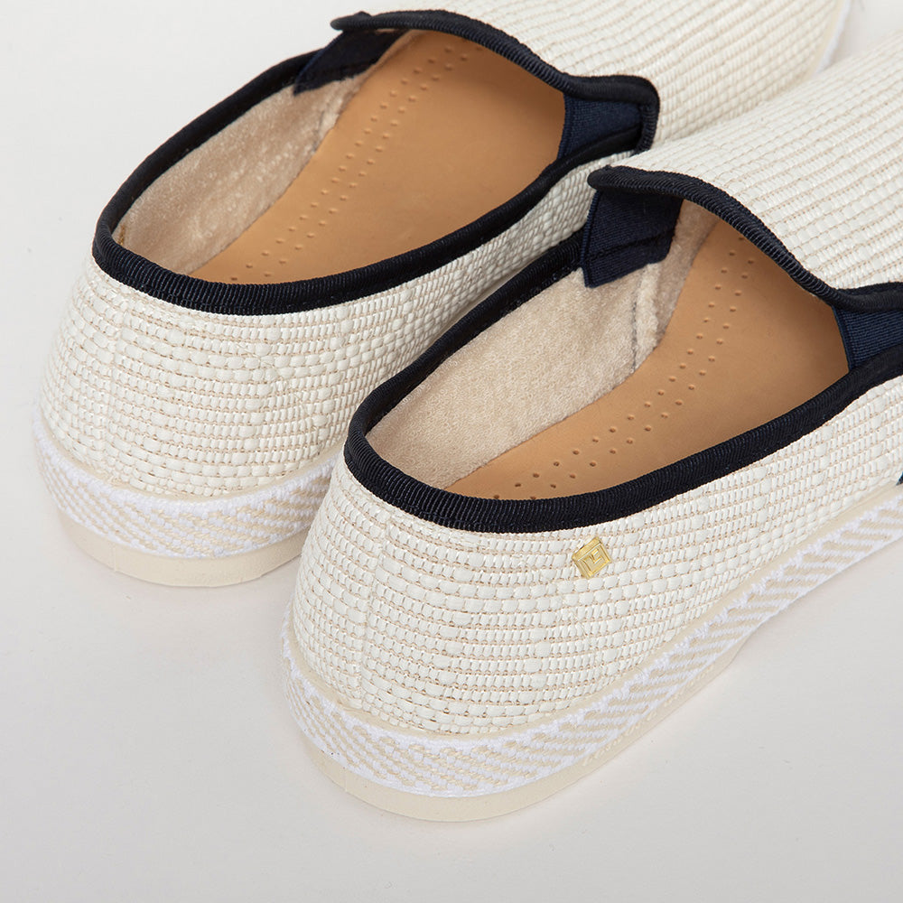 Rivieras 1510 espadrille raphia ivoire marine