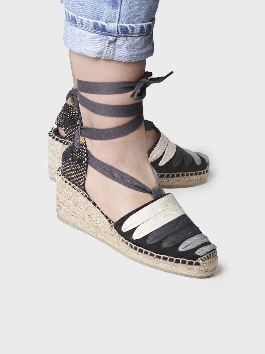 Toni Pons Viola-Ne espadrille compensée noire vegan