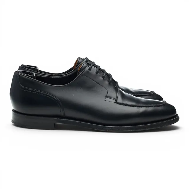 George Cleverley derby cuir noir bout divisé UK 7
