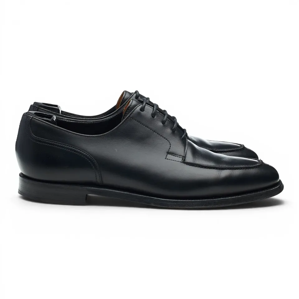 George Cleverley derby cuir noir bout divisé UK 7