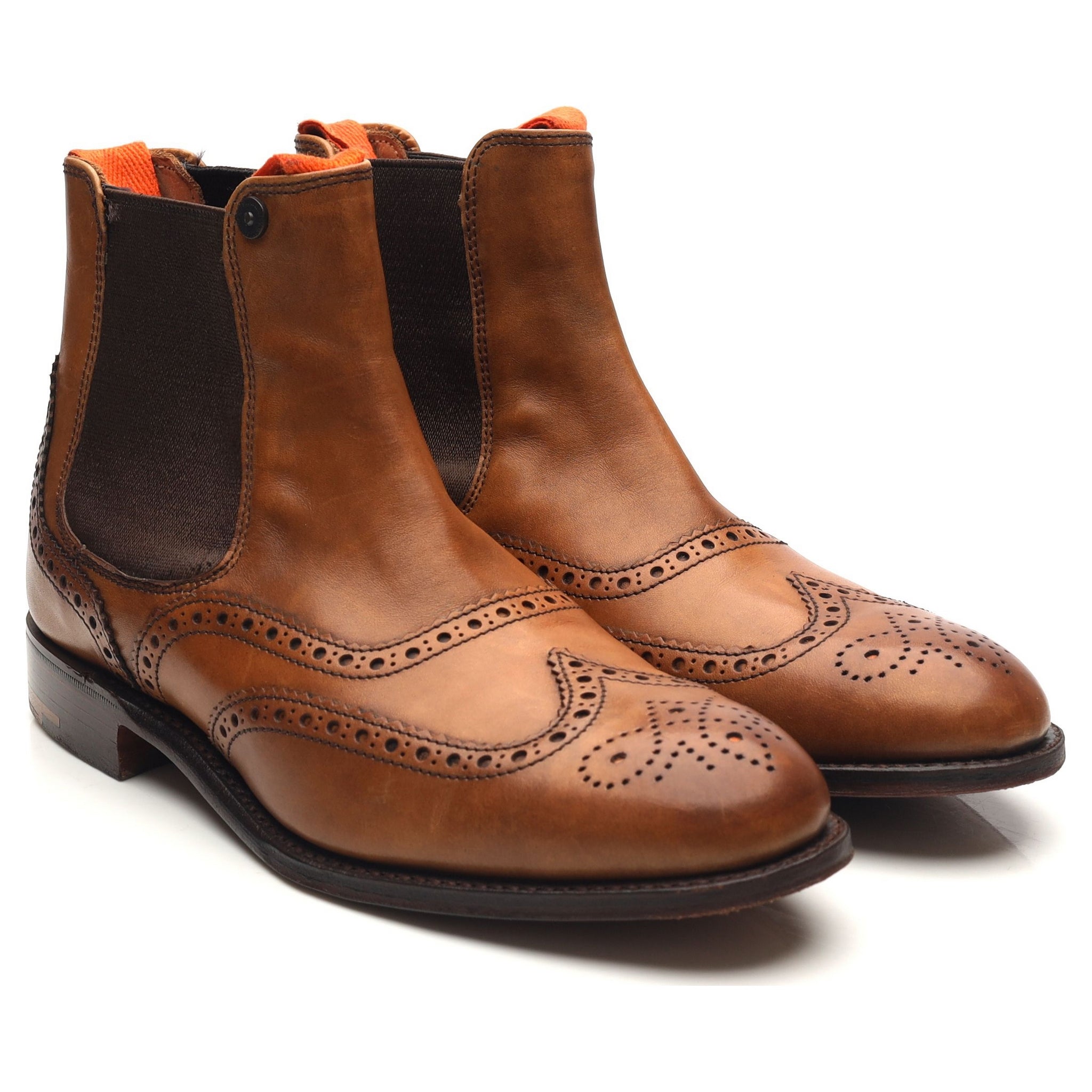 Superdry Chelsea boots brogue cuir marron UK 4