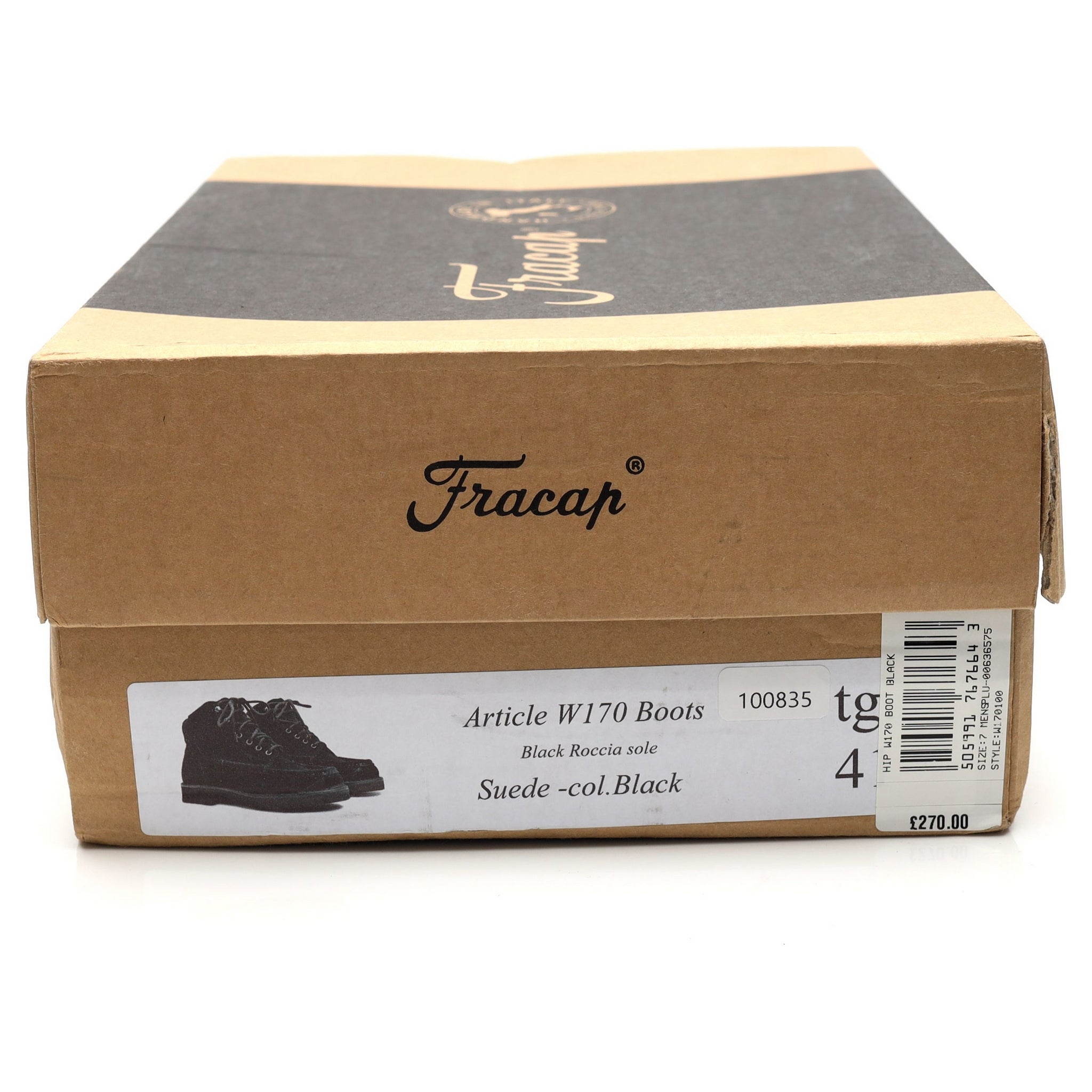 Fracap W170 bottines daim noir UK 7