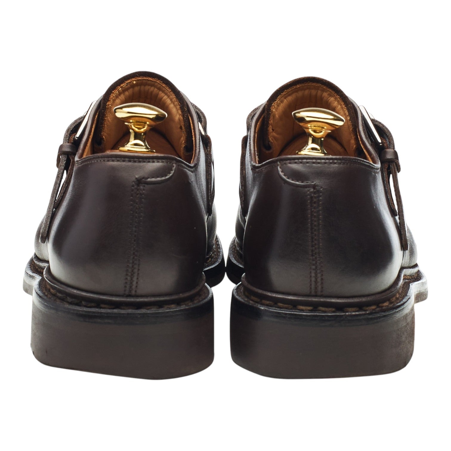 Heschung Bouleau monk cuir marron foncé UK 7 semelle gomme