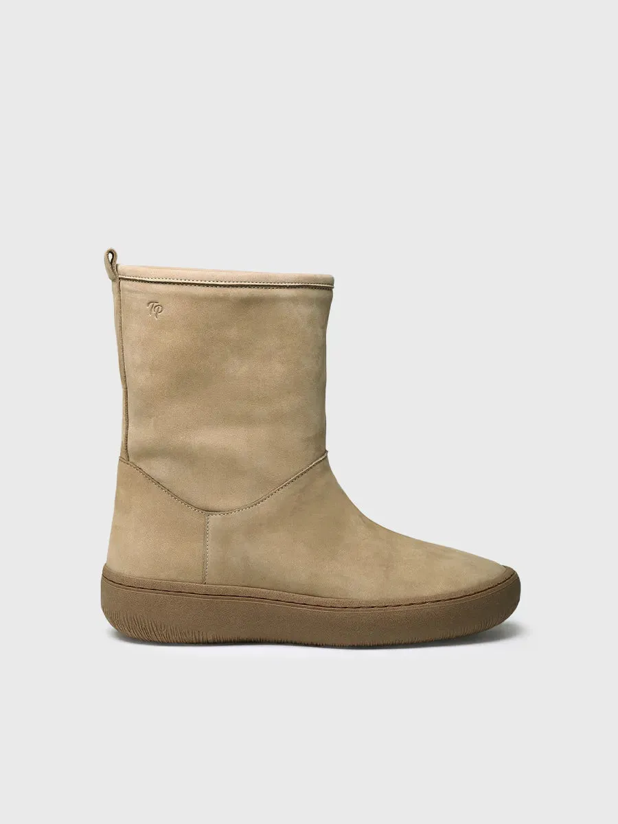 Toni Pons Sils bottines nubuck zip latéral beige