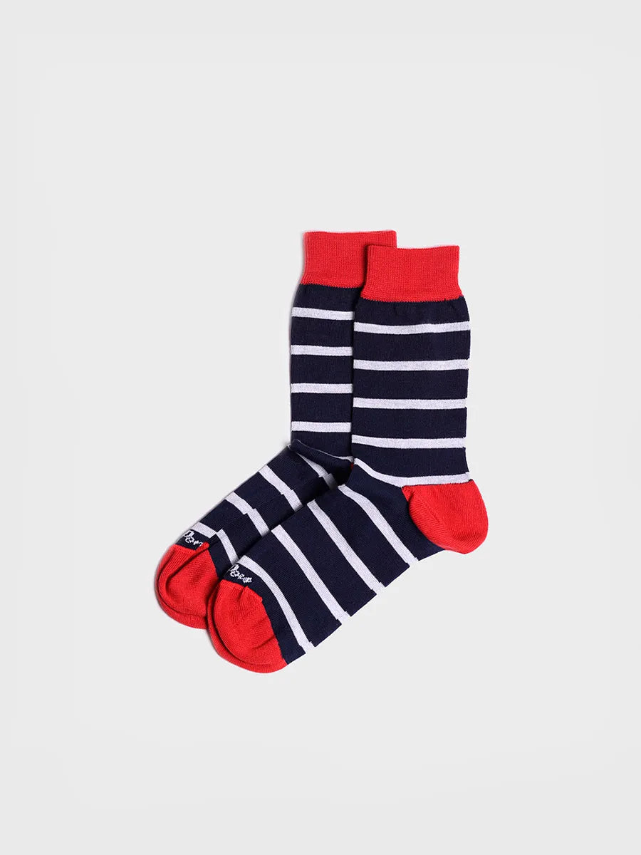Toni Pons QUEL-BR chaussettes coton rayé taupe