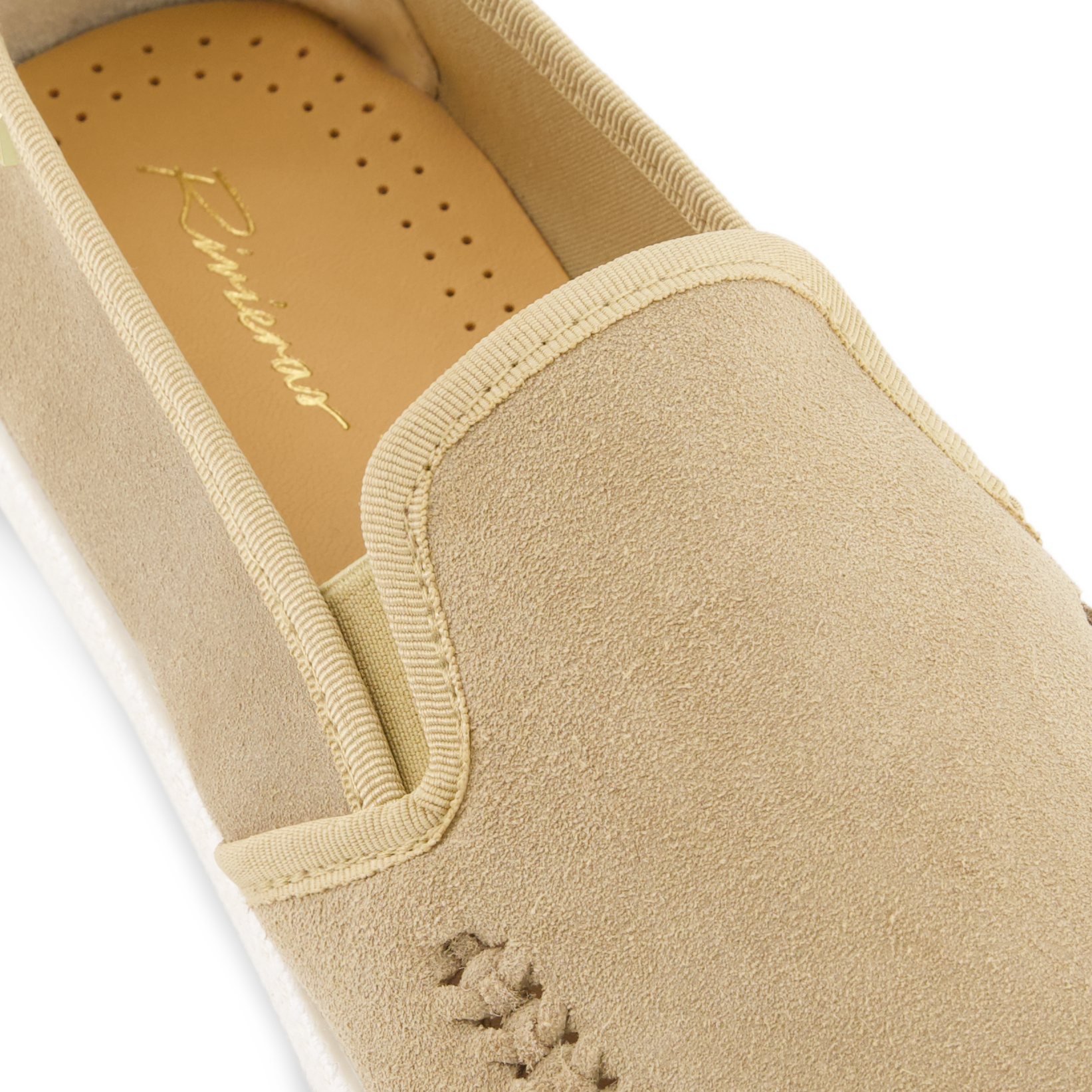 Rivieras Classic Suede Tressé Ecru espadrilles cuir
