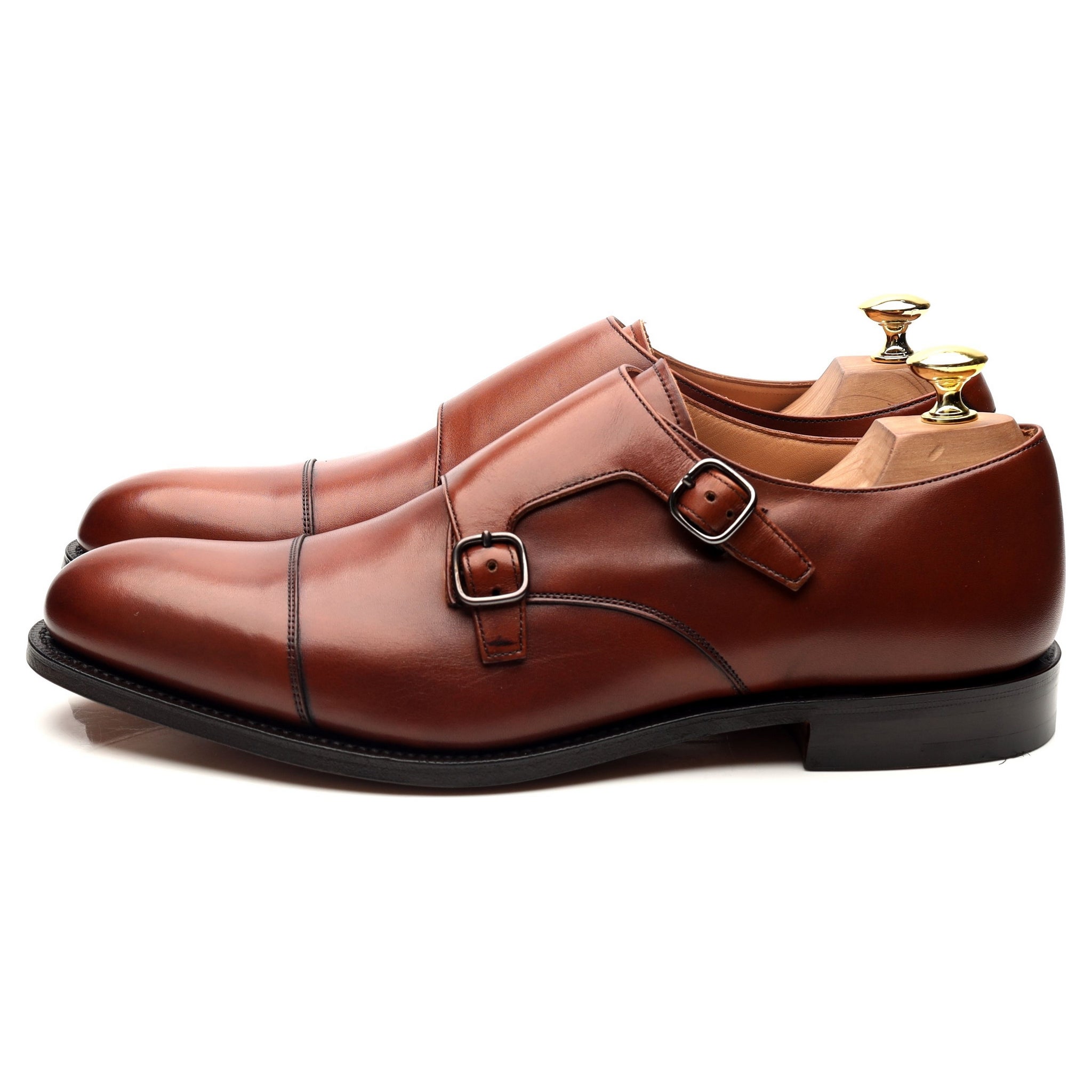 Church's Detroit chaussures monk cuir marron UK 8