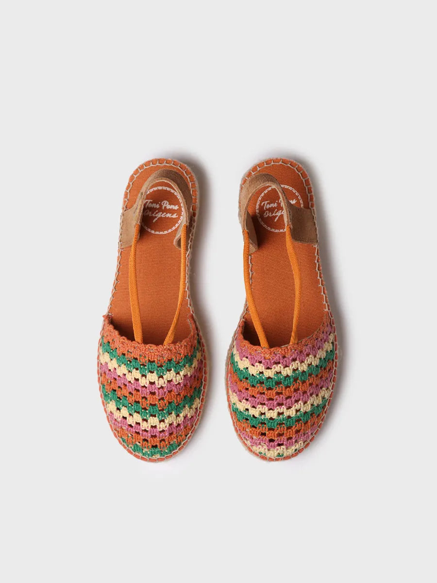 Toni Pons Emilia espadrille crochet multicolore plate