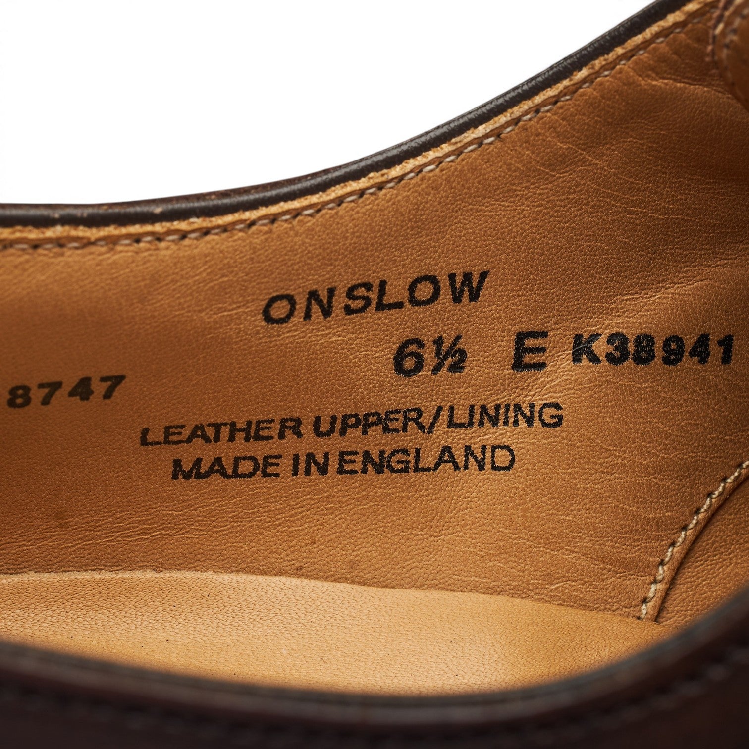 Crockett & Jones Onslow derby cuir marron 6,5 semelle gomme