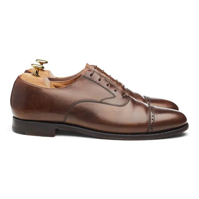 Peal & Co Oxfords cap-toe cuir marron 8 UK