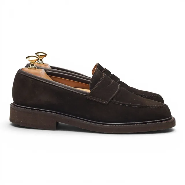 Crockett & Jones Boston mocassin suède marron UK 6.5