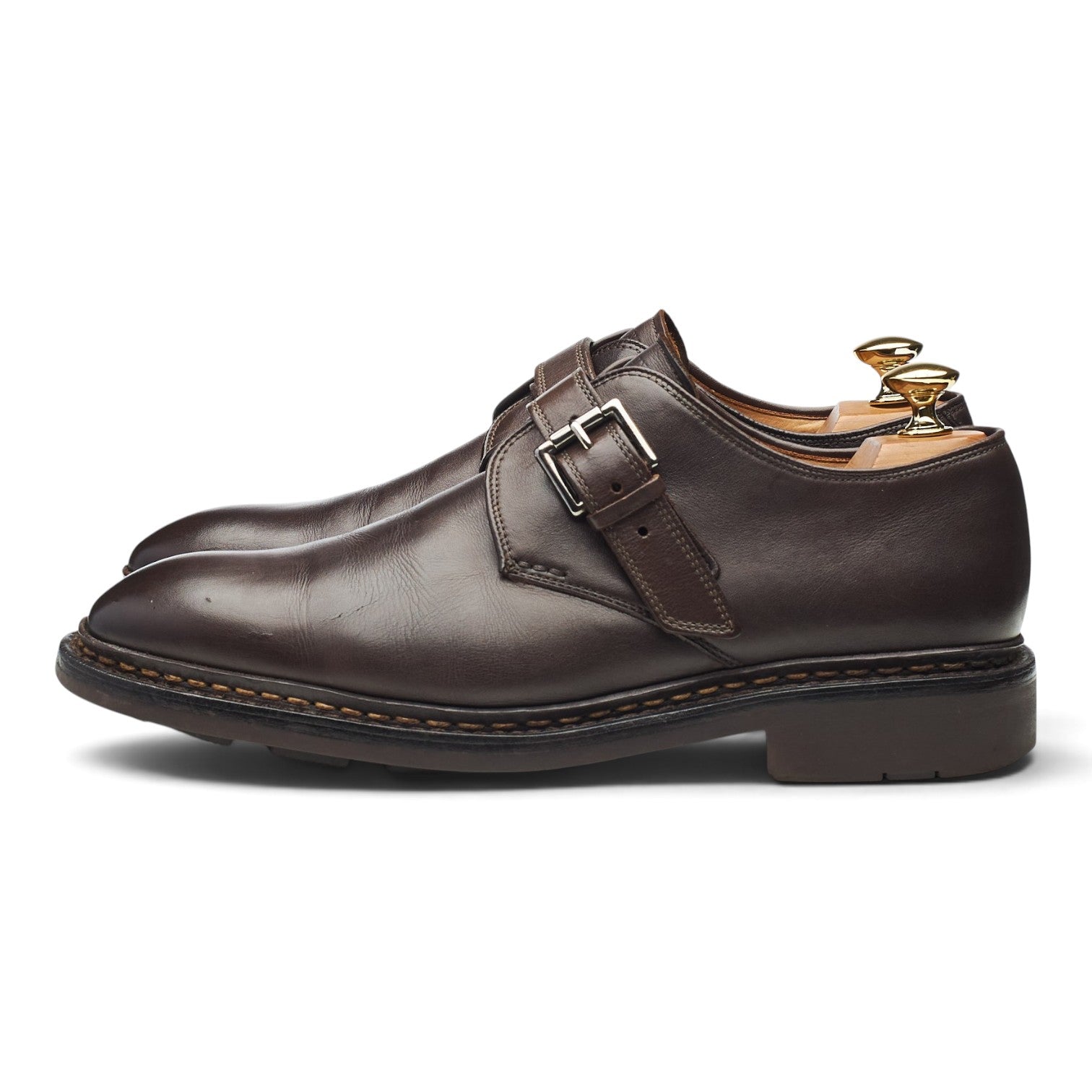 Heschung Bouleau monk cuir marron foncé UK 7 semelle gomme