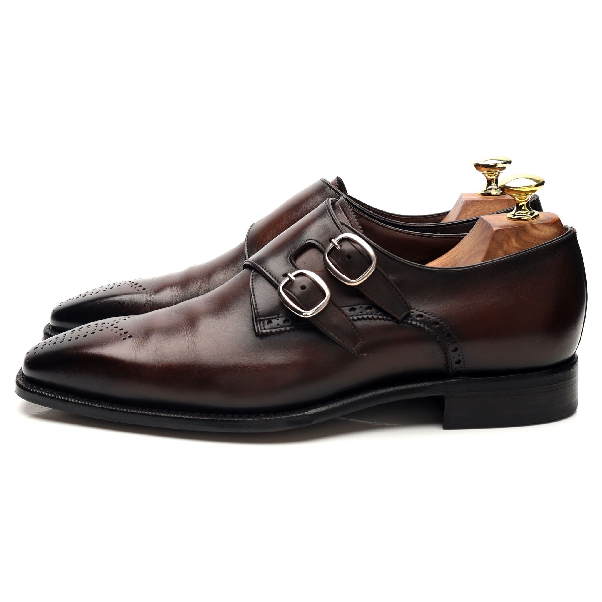 Carlos Santos 8625 monk cuir marron UK7 double boucle