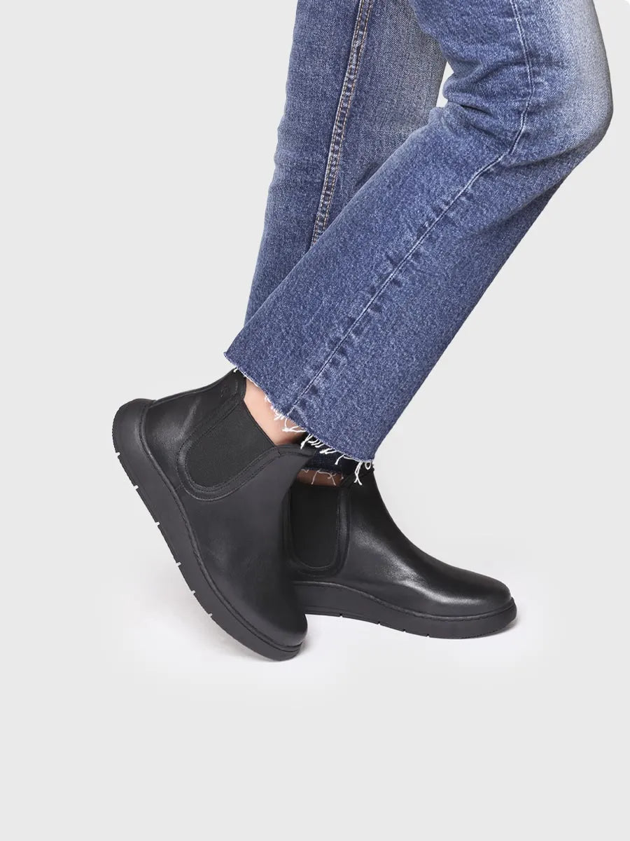 Toni Pons Padua bottine cuir femme noir élastique
