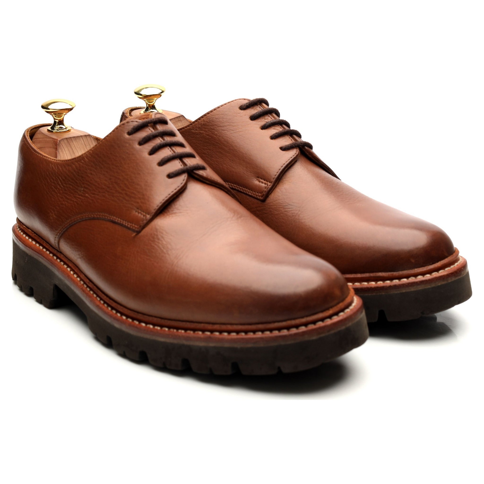 Grenson Curt derby cuir marron grainé pointure UK 8