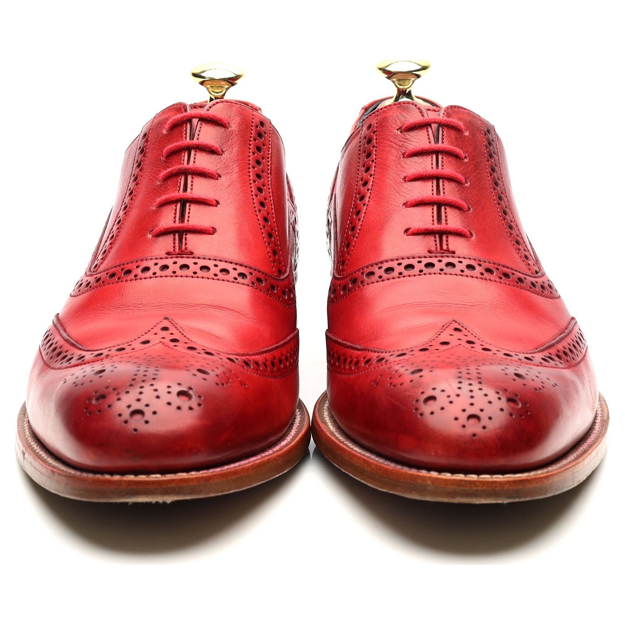 Barker Valiant richelieu brogue cuir rouge UK 7,5