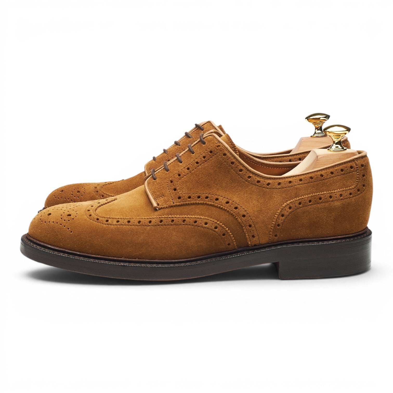Ralph Lauren Brenton derby brogue daim marron UK 7.5