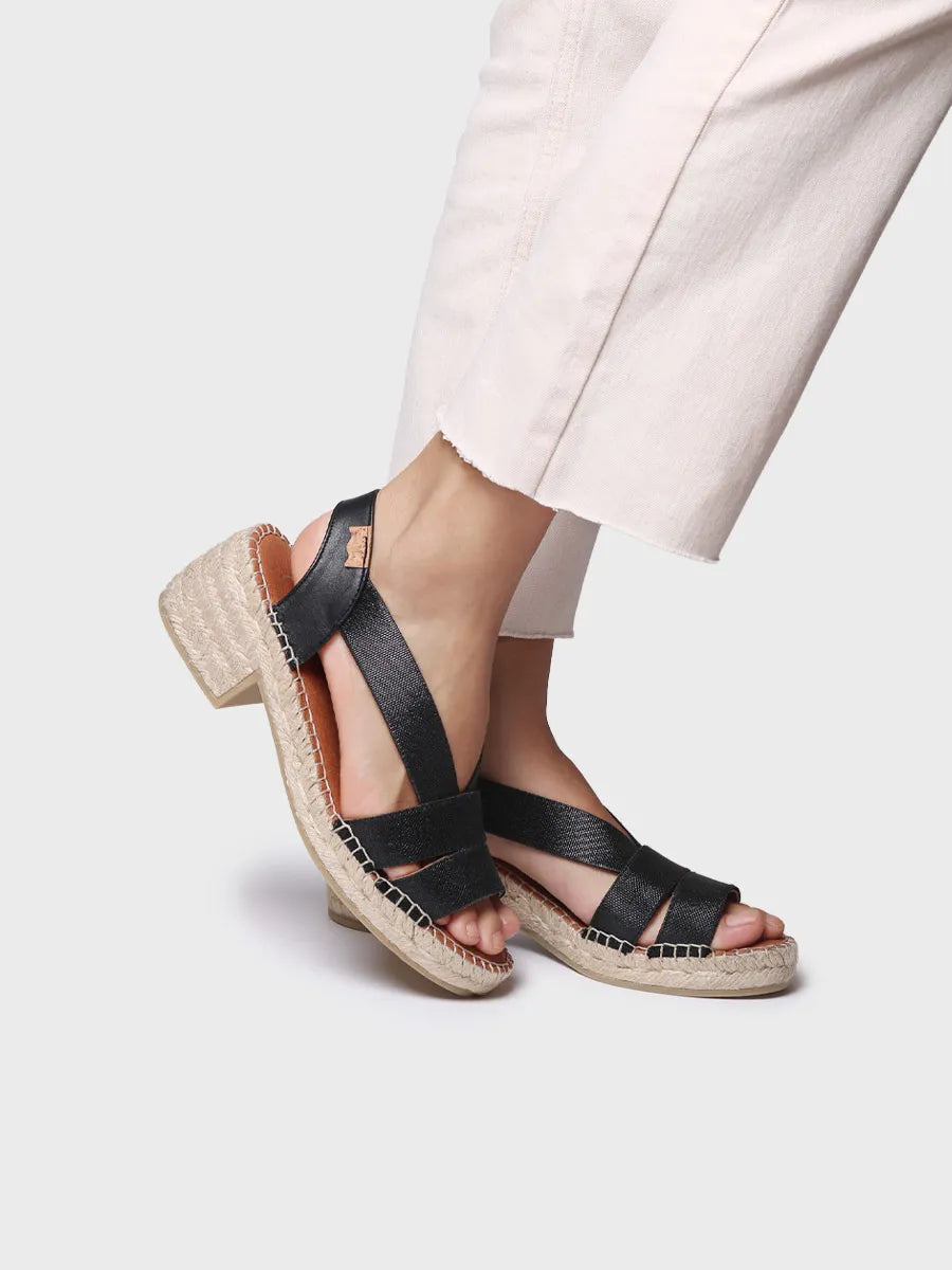 Toni Pons Dama espadrilles talon large noires