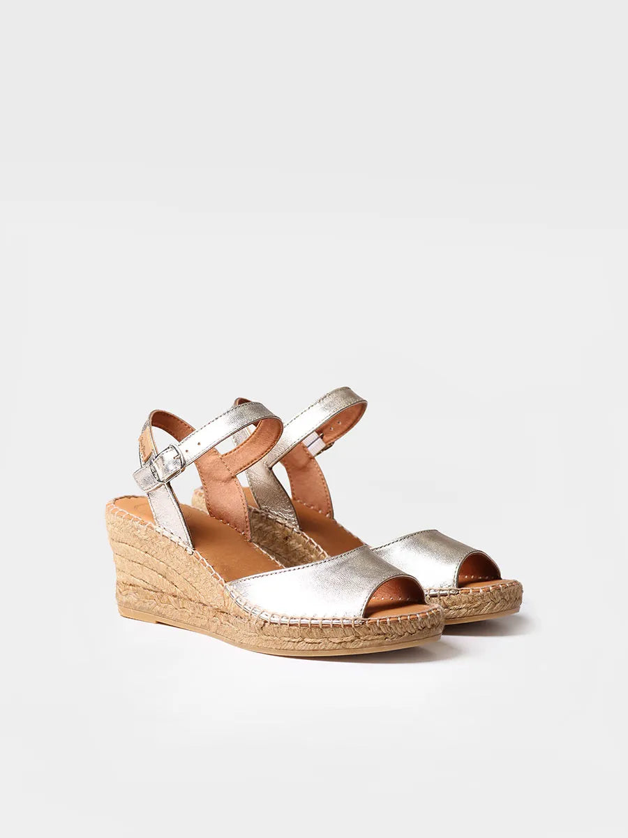 Toni Pons Sia-P espadrilles cuir femme platine