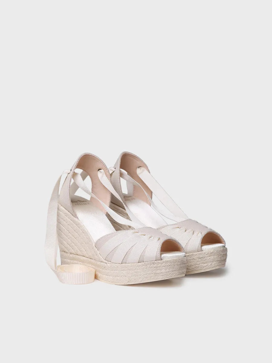 Toni Pons Delilah espadrille mariée écru talon 11 cm