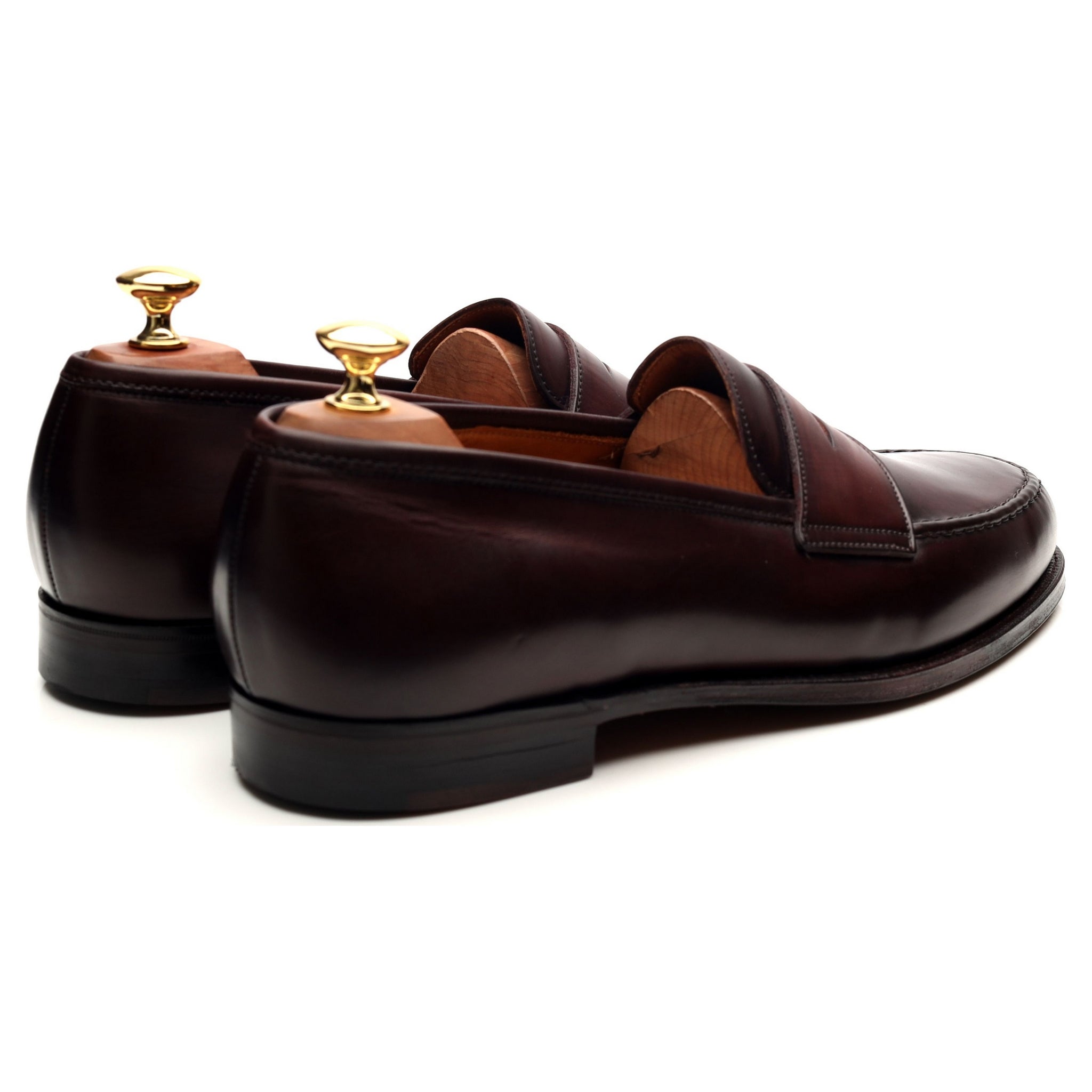 Crockett & Jones Boston mocassin cuir bordeaux UK 9,5