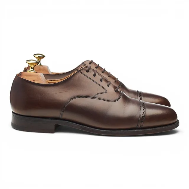 Peal & Co richelieu cuir marron foncé UK 7.5 bout droit