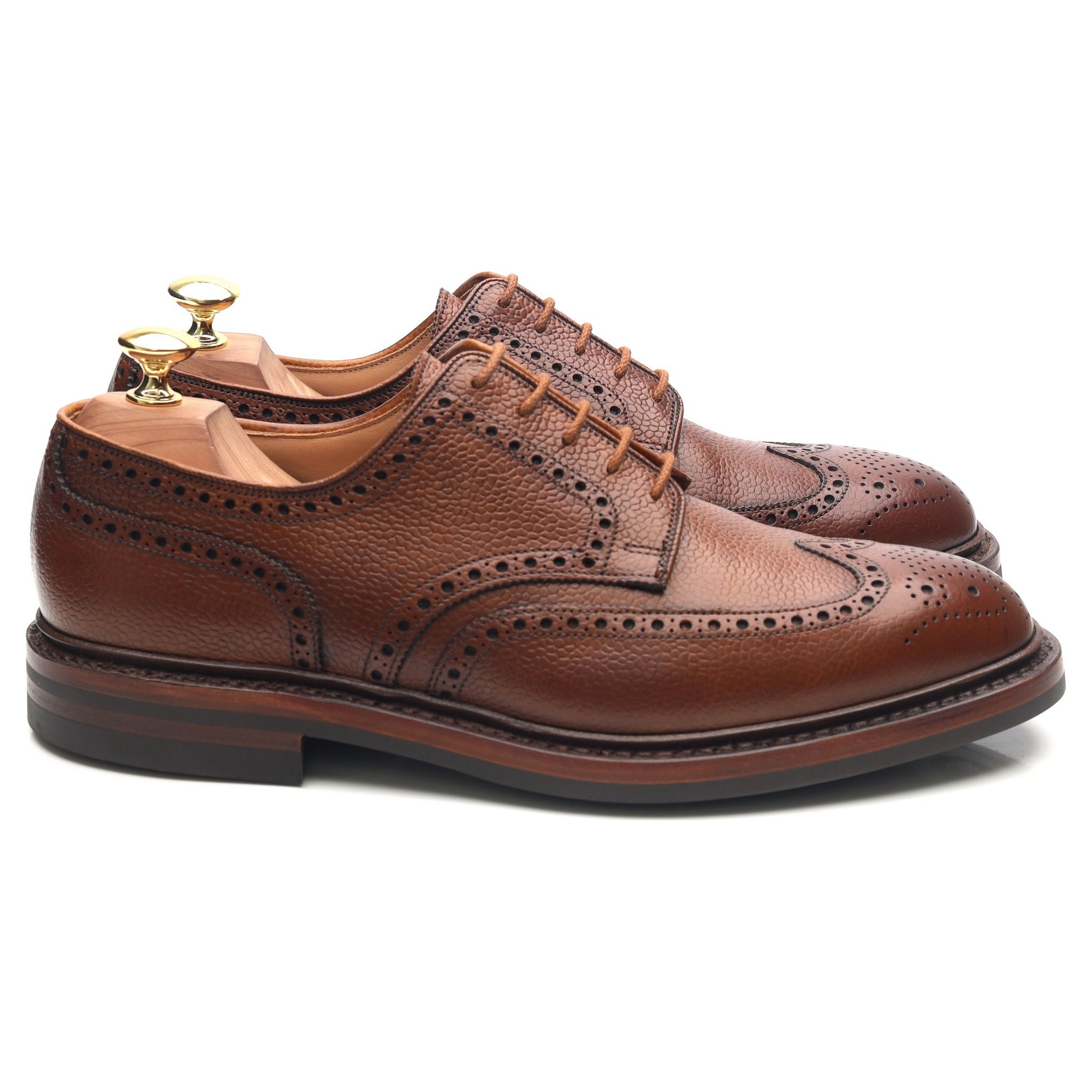Crockett & Jones Pembroke derby cuir grainé marron UK 8.5