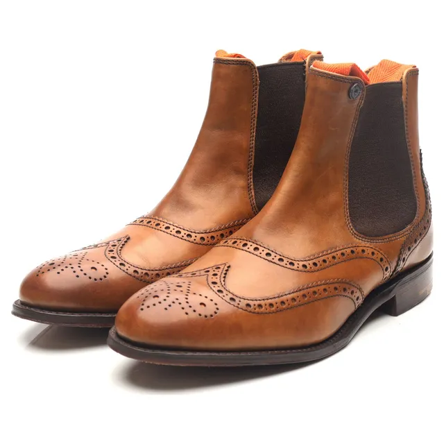 Superdry Chelsea boots brogue cuir marron UK 4