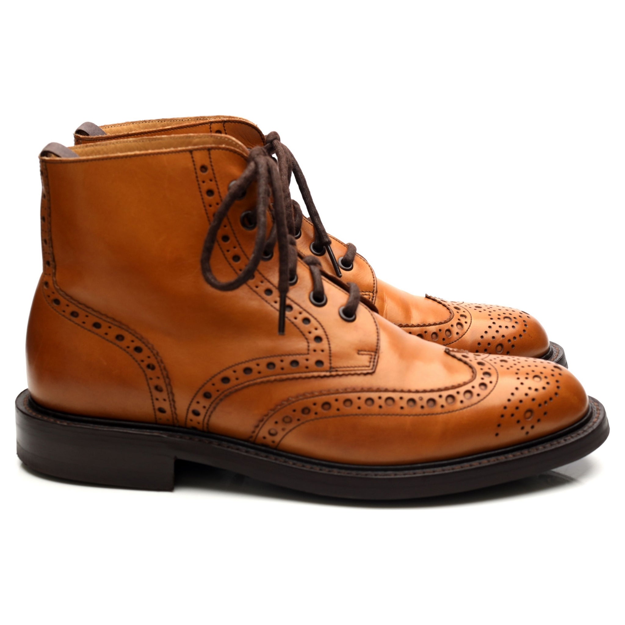 Barker Harrison boots cuir marron UK 9 semelle gomme