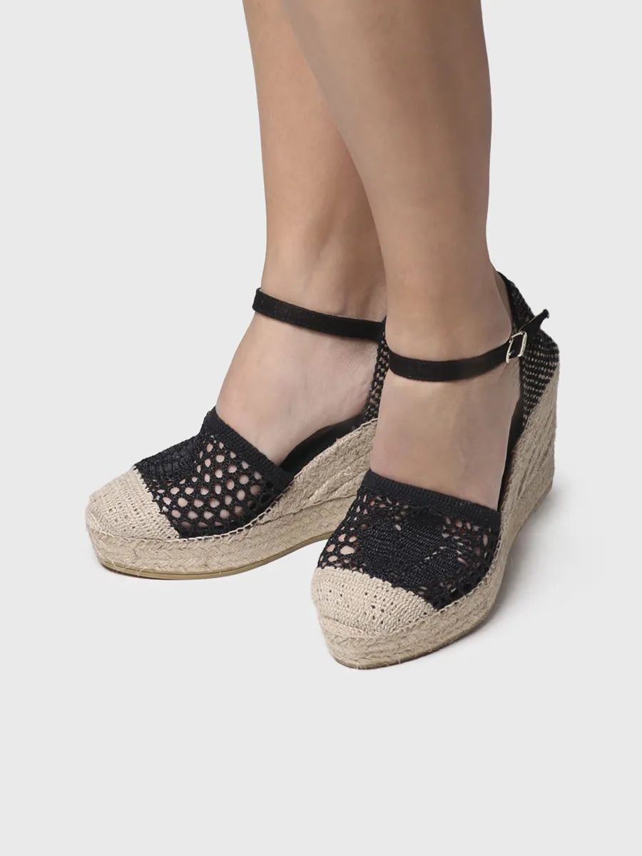 Toni Pons Mariona espadrille compensée noire 8,5 cm