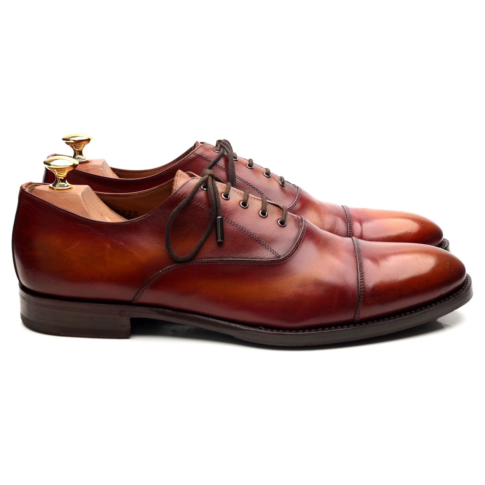Ozwald Boateng richelieu cuir marron patiné UK 9
