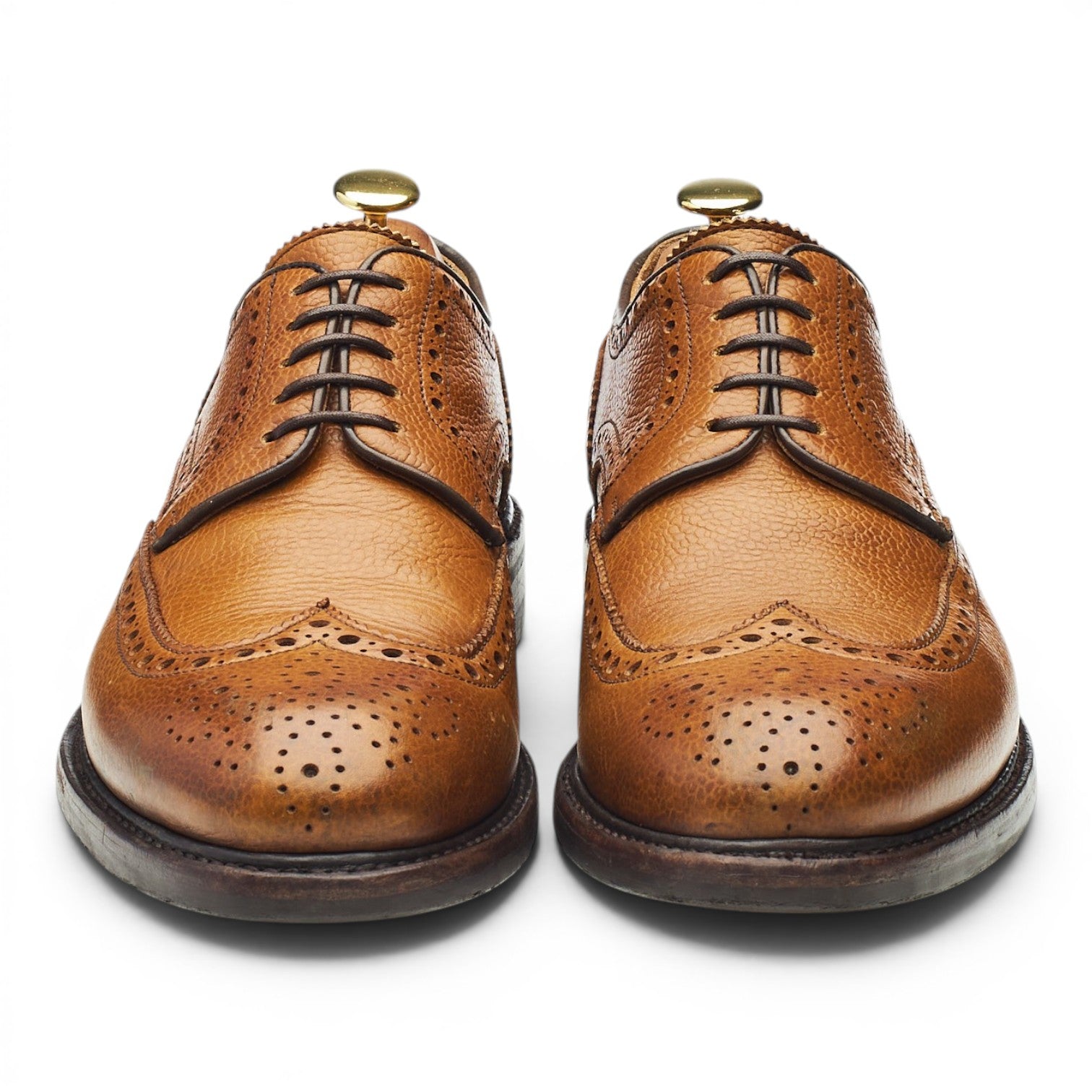 Berwick 4170 derby brogues cuir grainé marron UK 8