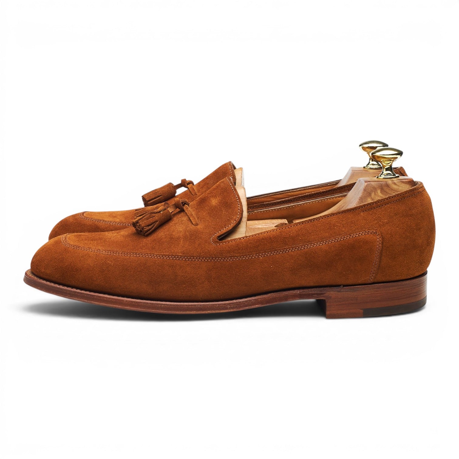 John Lobb Buckingham mocassins daim marron UK 7,5