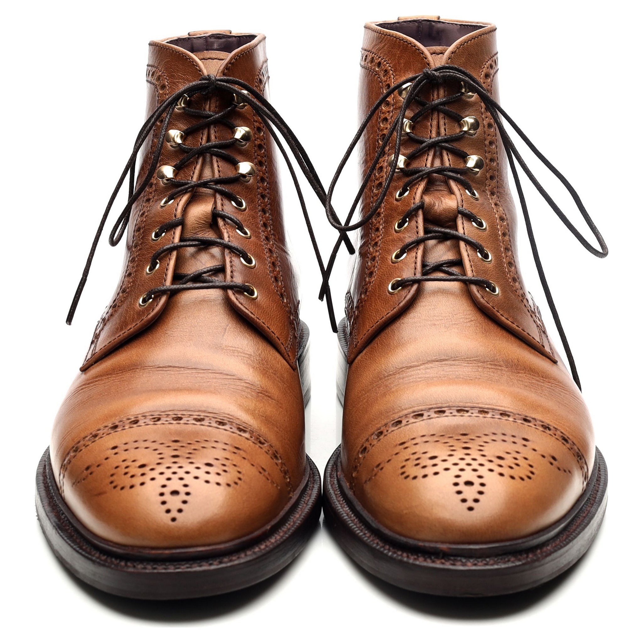 Carmina 80780 boots brogue cuir marron clair UK 9 confort