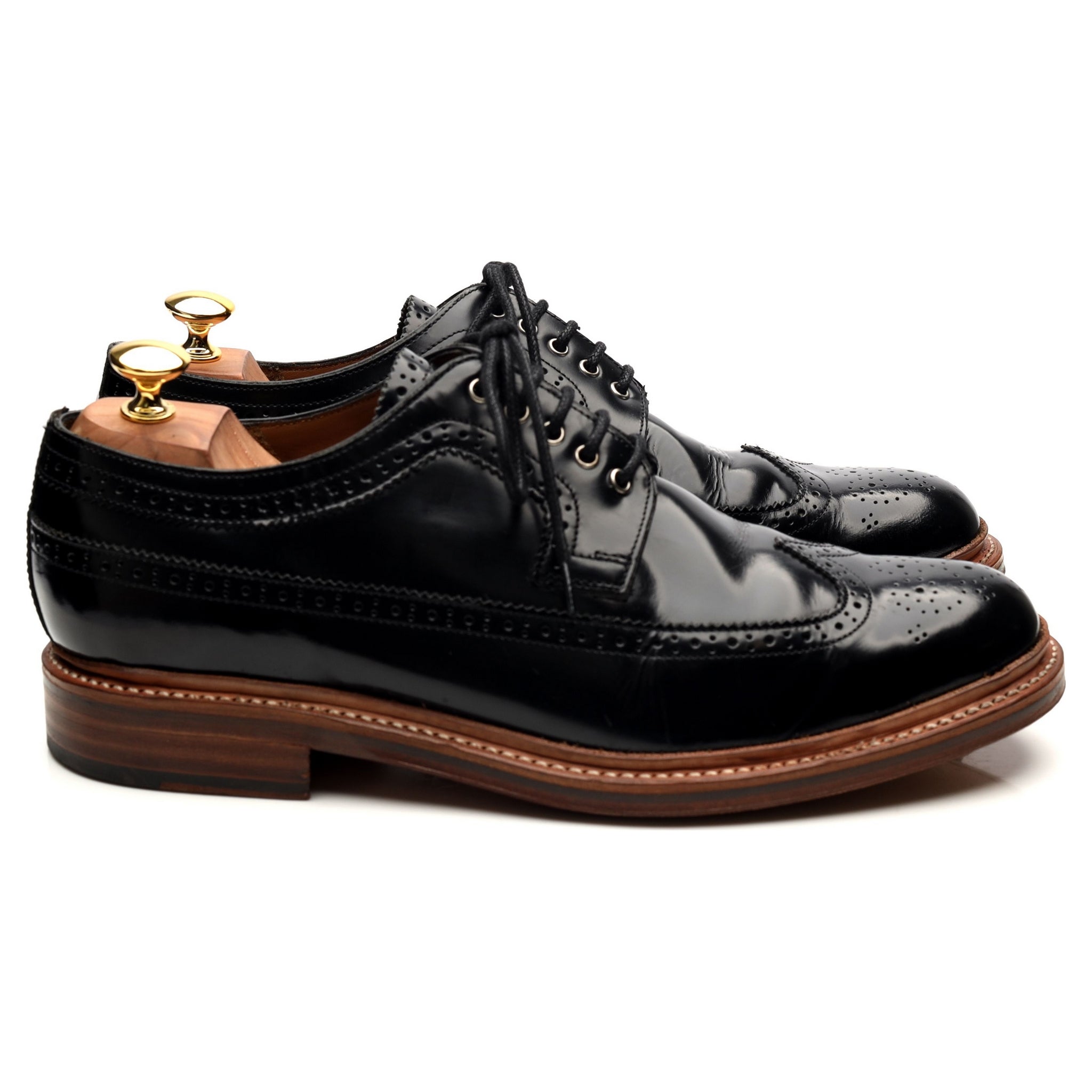 Grenson Sid derby brogues cuir noir 10 UK
