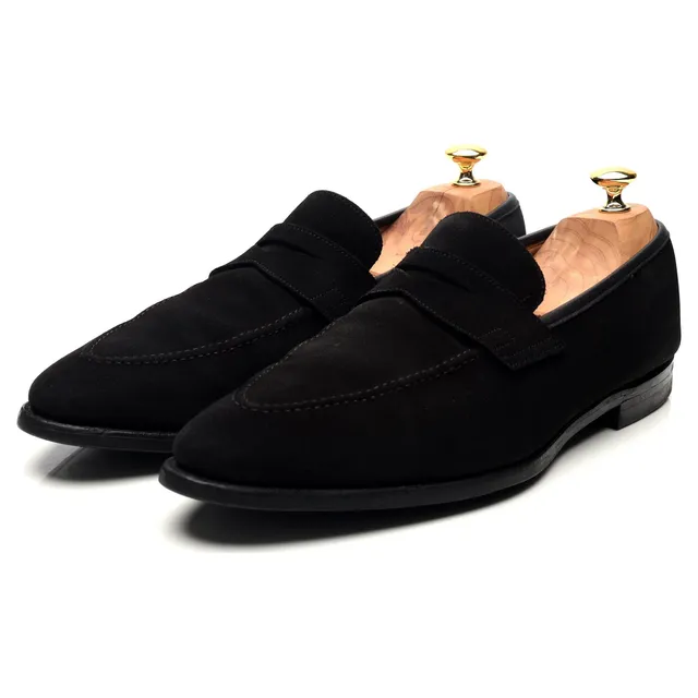 Crockett & Jones Sydney mocassins daim noir pointure UK 11