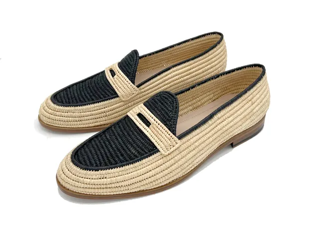Contre-Allée Polo mocassin homme raphia naturel