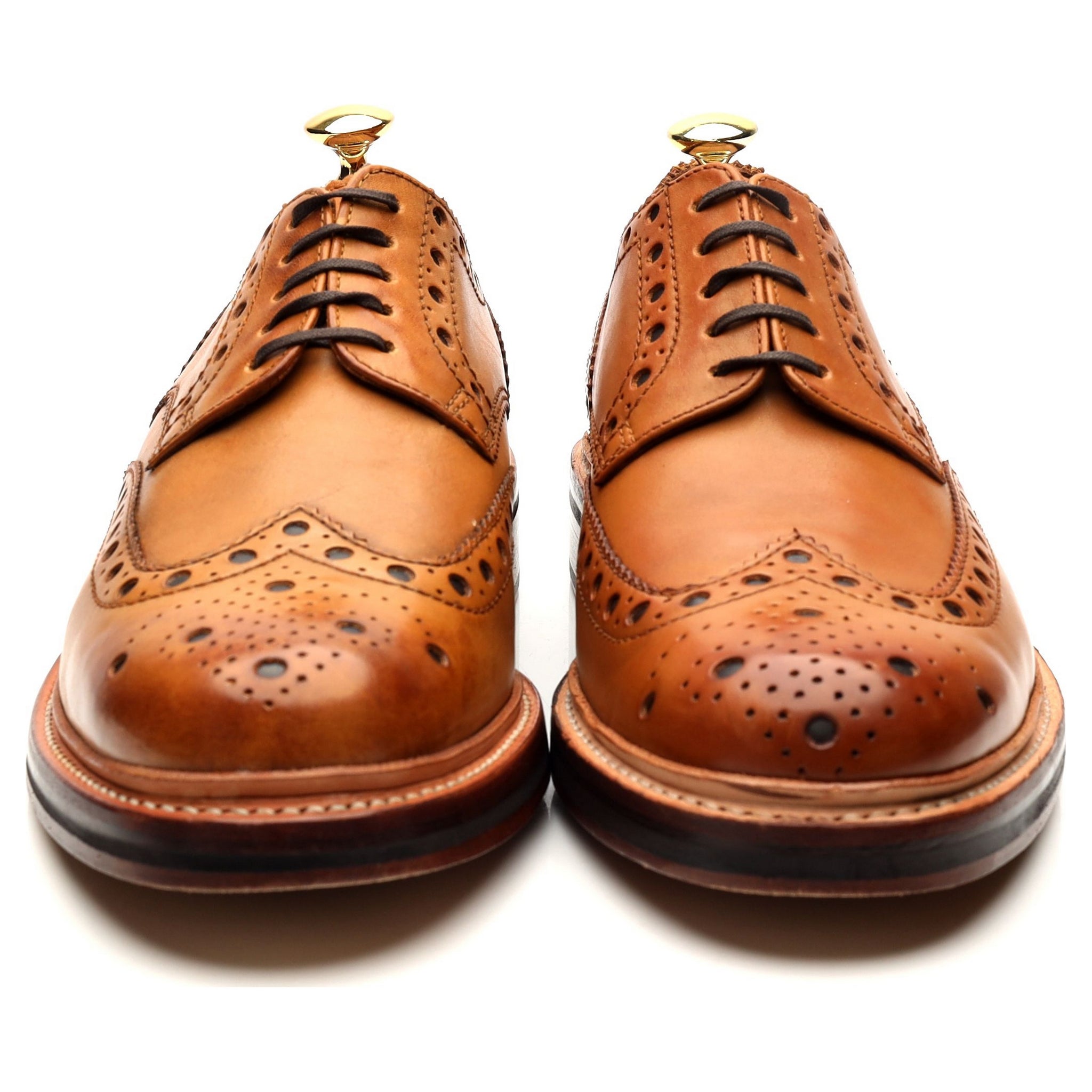 Grenson Archie derby brogue cuir marron clair UK 8 G