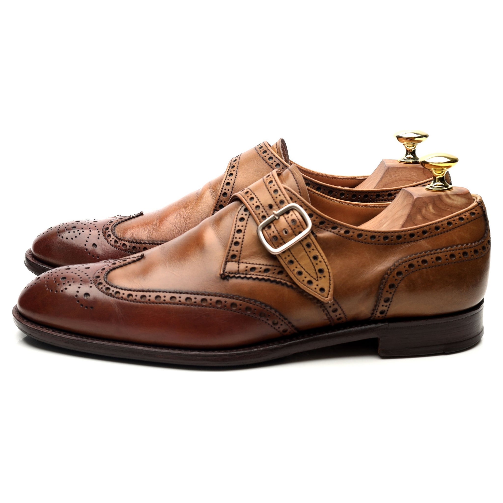 Cheaney Humphrey chaussures monk cuir marron pointure 7