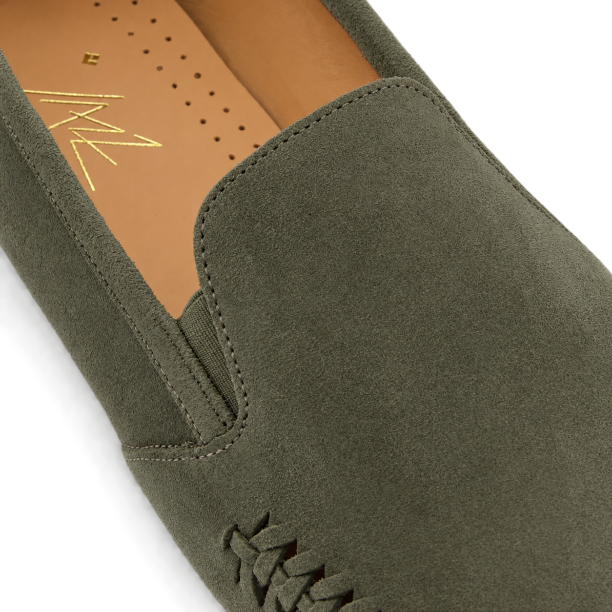 Rivieras Jazz Suede Tressé Kaki chaussures cuir