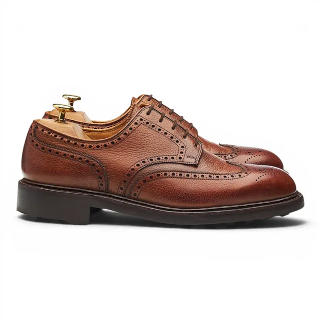 Holland & Holland derby brogue grain marron UK 8