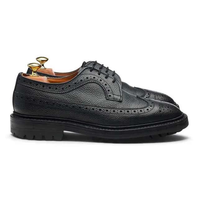 Tricker's derbies brogue cuir grainé noir UK 7