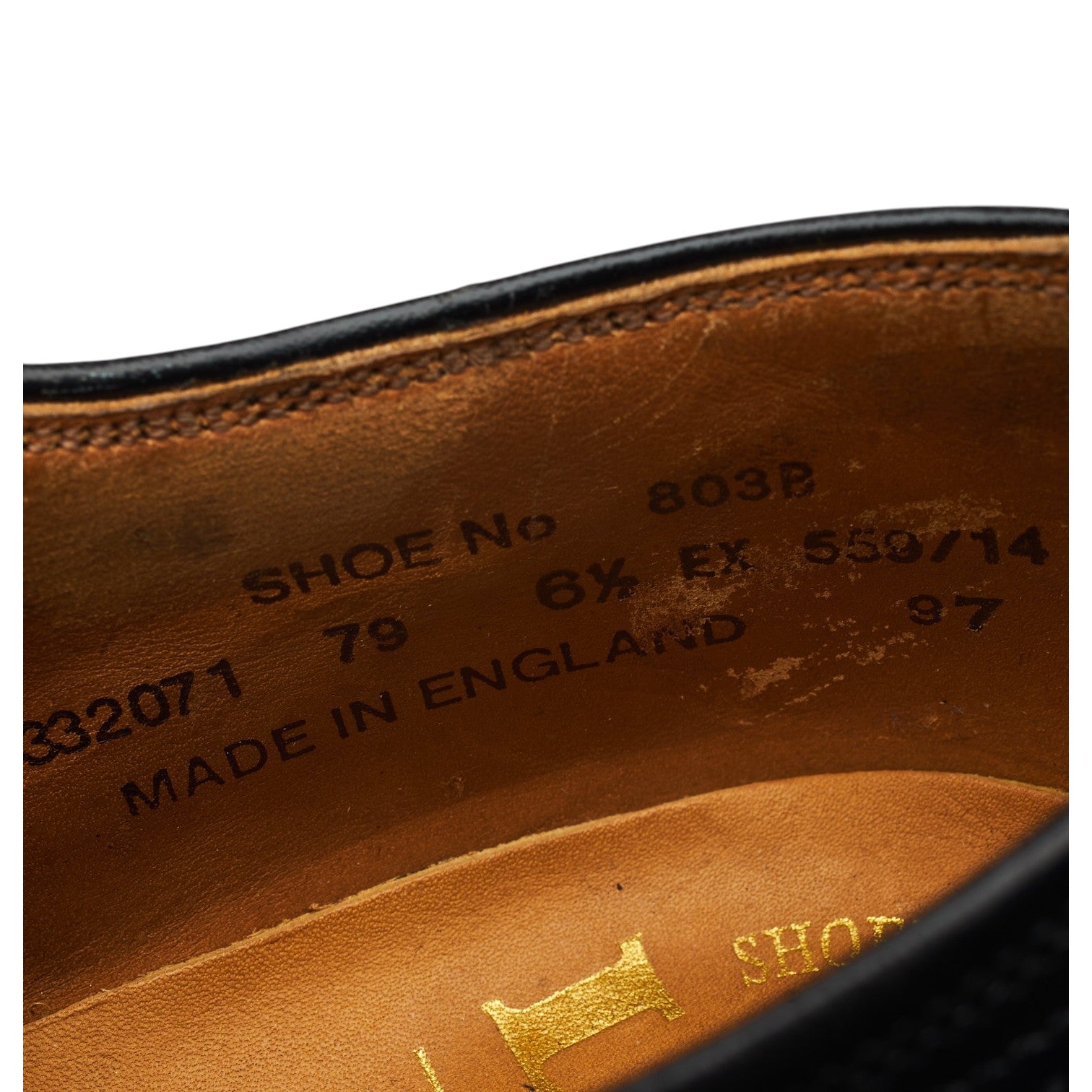 Loake 803B derby brogues cuir noir UK 6.5