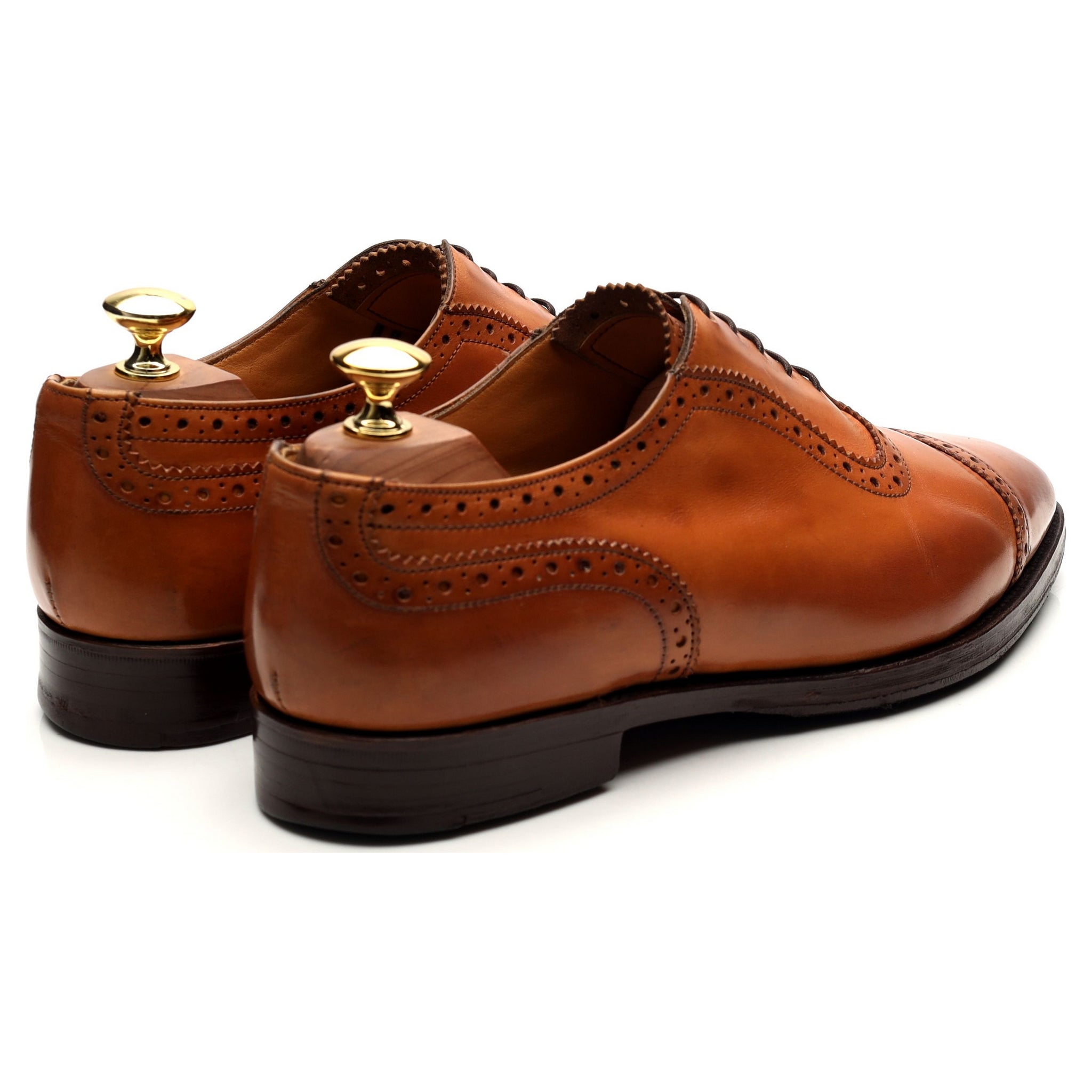 Tricker's Belgrave oxford cuir camel 8 semi-brogue