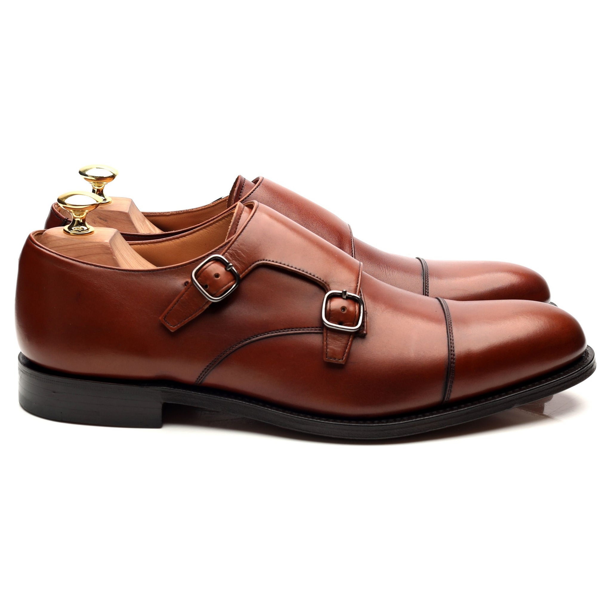 Church's Detroit chaussures monk cuir marron UK 8