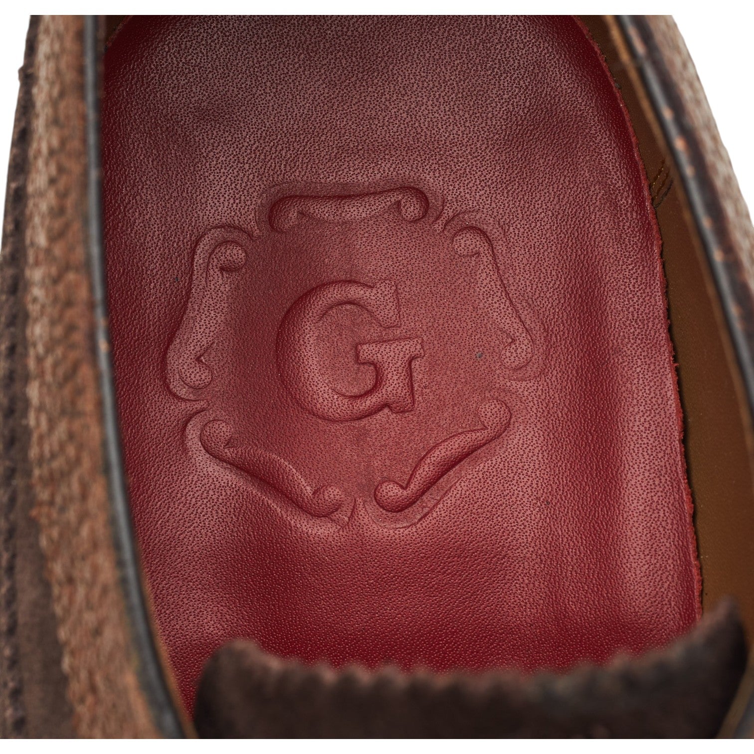 Grenson Sid derby brogue daim marron UK 9