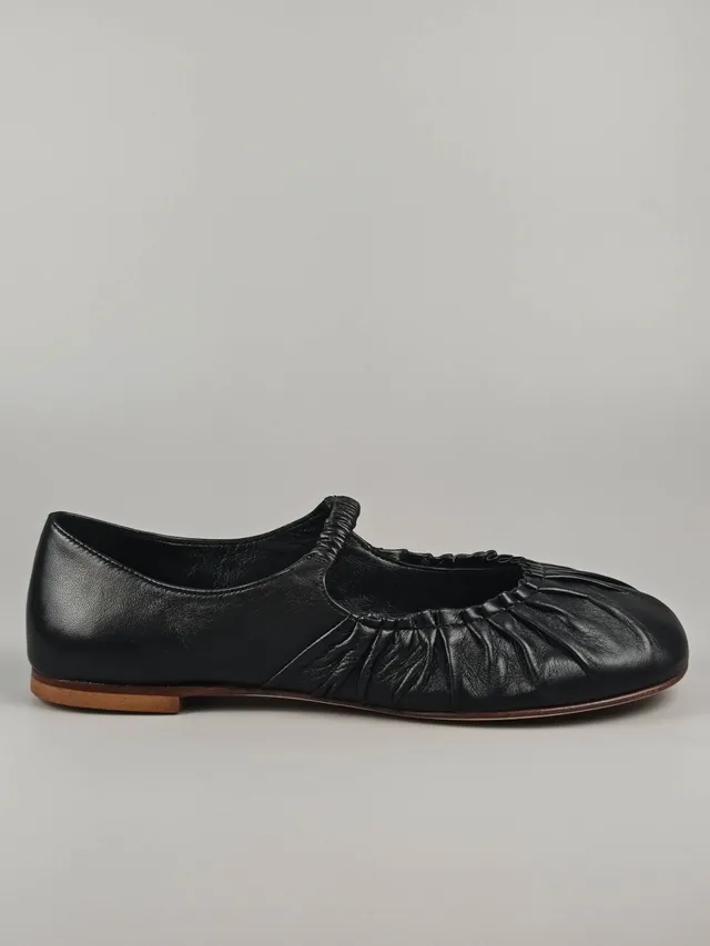 Lorena Paggi Nappa Glove ballerine cuir noir