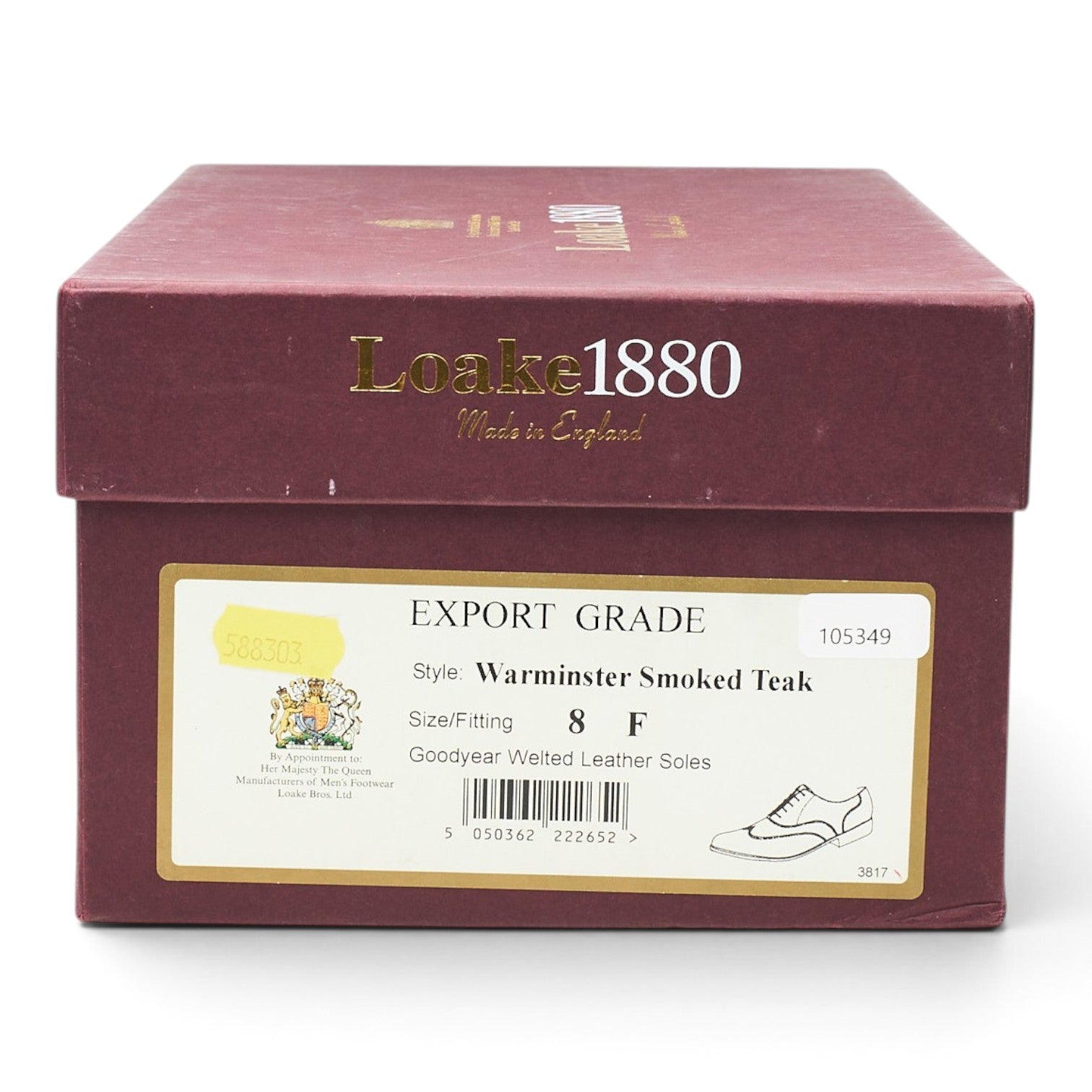 Loake 1880 Warminster oxford brogue cuir marron UK 8