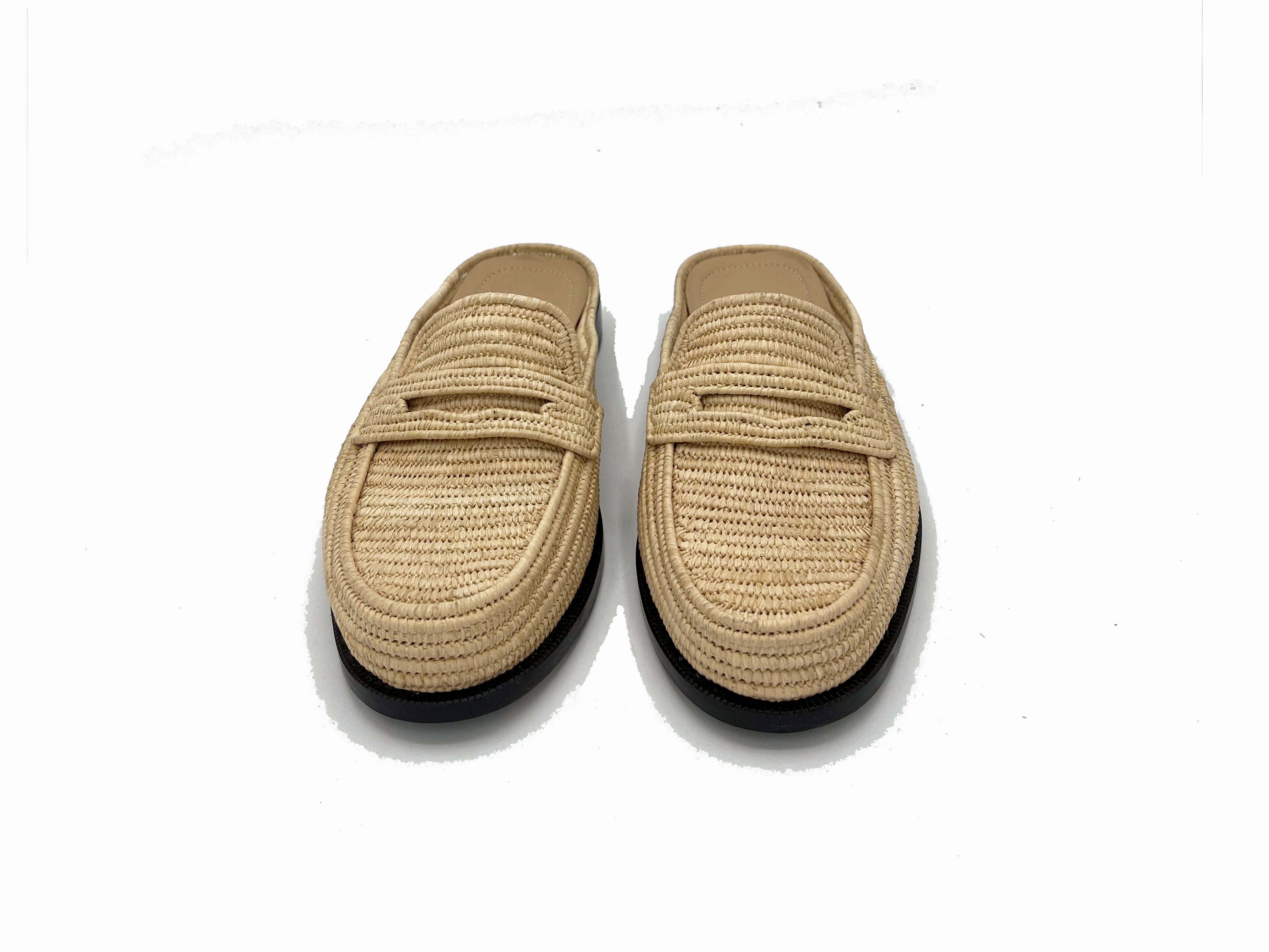 Contre-Allée Maarouf mule femme raphia naturel