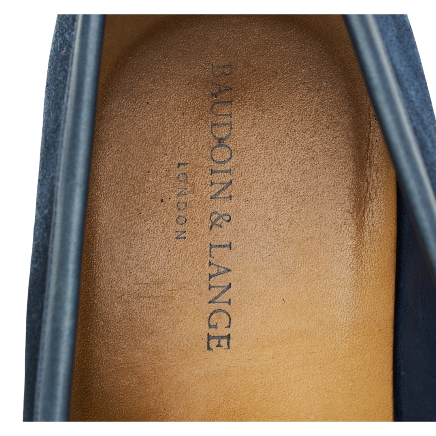 Baudoin & Lange Sagan Classic mocassins daim bleu marine UK 8.5